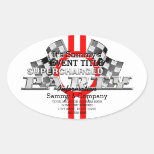 Personalised Supercharged Performance Party Oval Sticker
