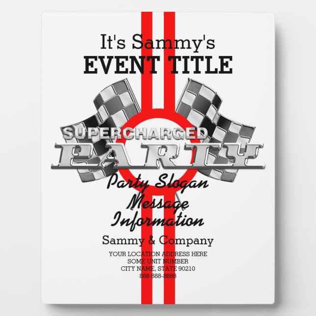 Personalised Supercharged Performance Party Plaque (Front)