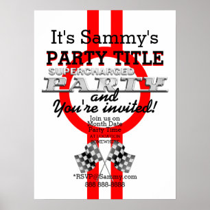 Personalised Supercharged Performance Party Poster