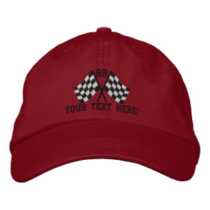 Personalised Supercharged Racing Flags Embroidery Embroidered Hat
