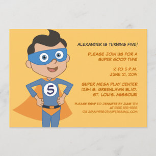 Personalised Superhero Kids Birthday Party Invites