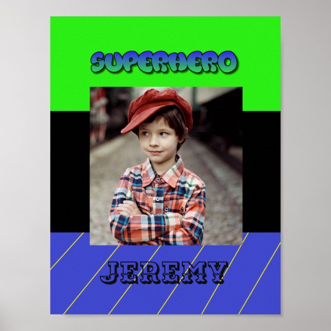 Personalised Superhero Poster for Little Boy (Front)
