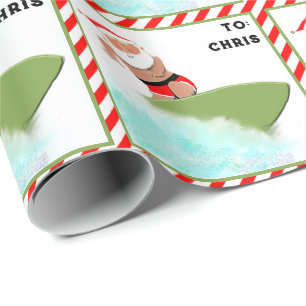 personalised surfer Christmas Wrapping Paper