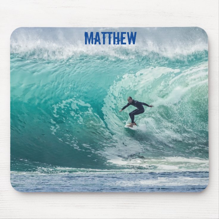 Personalised Surfer Mouse Pad Mousepad Surfing Zazzle