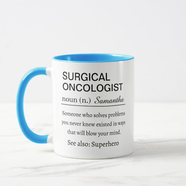 Personalised Surgical Oncologist Definition Mug (Left)