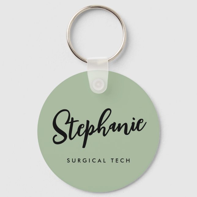 Personalised Surgical Tech | Surgical Technologist Key Ring (Back)