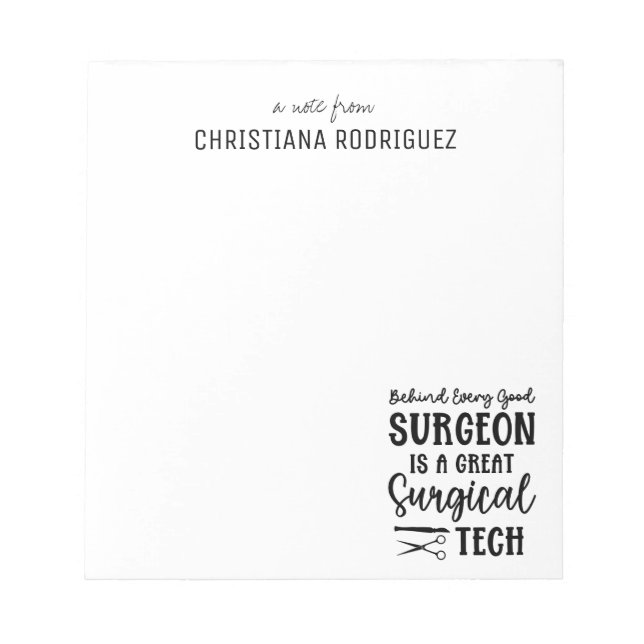 Personalised Surgical Tech | Surgical Technologist Notepad (Front)