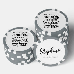 Personalised Surgical Tech Surgical Technologist Poker Chips