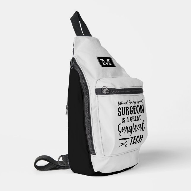 Personalised Surgical Tech | Surgical Technologist Sling Bag (Left Corner)