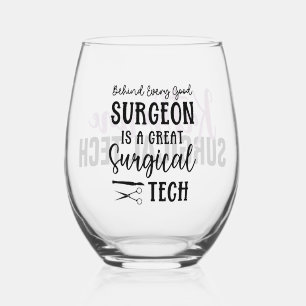 Personalised Surgical Tech Surgical Technologist Stemless Wine Glass