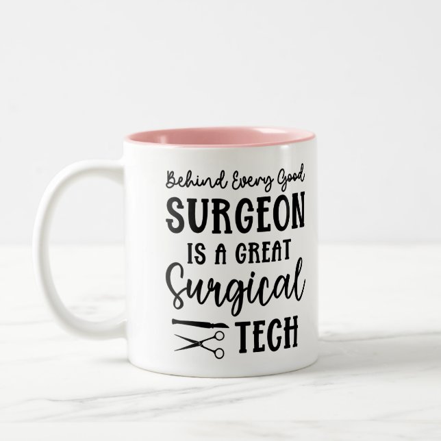 Personalised Surgical Tech | Surgical Technologist Two-Tone Coffee Mug (Left)