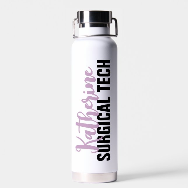 Personalised Surgical Tech | Surgical Technologist Water Bottle (Back)