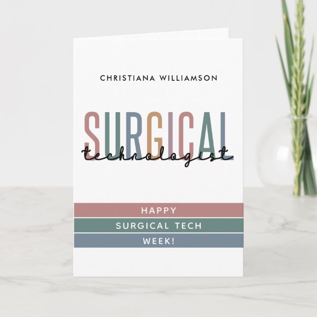 Personalised Surgical Technologist Week OR Tech Card (Front)