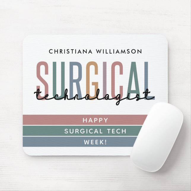 Personalised Surgical Technologist Week OR Tech Mouse Mat (With Mouse)