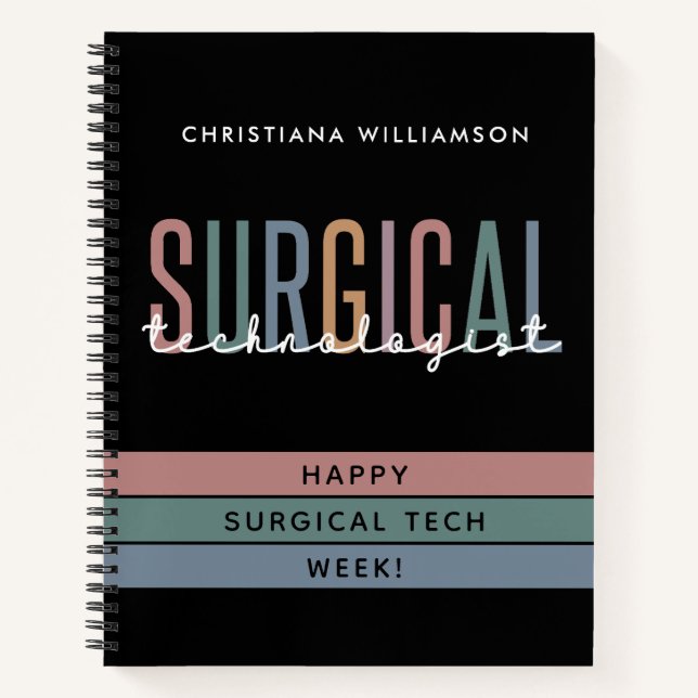 Personalised Surgical Technologist Week OR Tech Notebook (Front)