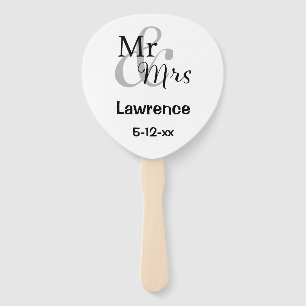 Personalised Surname Date Mr & Mrs Wedding Couple  Hand Fan