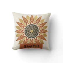 Personalised Surname & Initial Afrohemian Pillow