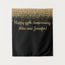 Personalised Surprise Anniversary Party Black Gold