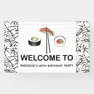 Personalised Sushi Birthday Banner