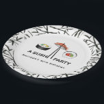 Personalised Sushi Birthday Modern Simple Paper Plate<br><div class="desc">Sushi Birthday Party Modern Simple Elegant design. Matching products can be found in Sushi Birthday Party.</div>