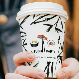 Personalised Sushi Birthday Party Modern Paper Cups