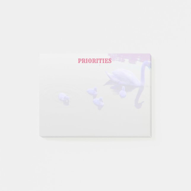 Personalised Swan Lake Post-it Notes (Front)