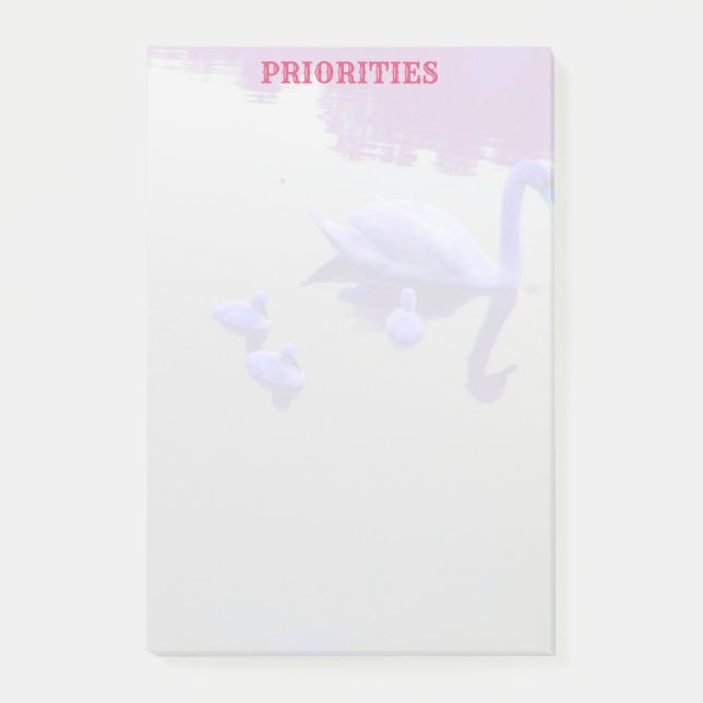 Personalised Swan Lake Post-it Notes (Front)