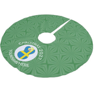 Personalised Swedish Angel Christmas Flag  Brushed Polyester Tree Skirt
