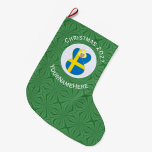Personalised Swedish Angel Christmas Flag Large Christmas Stocking