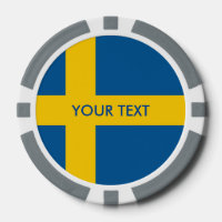 Personalised Swedish flag poker chips