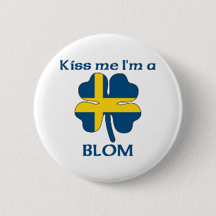 Personalised Swedish Kiss Me I'm Blom 6 Cm Round Badge