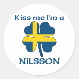Personalised Swedish Kiss Me I'm Nilsson Classic Round Sticker