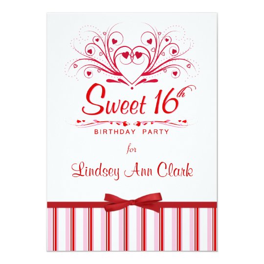 Personalised Sweet 16 Birthday Party Invitations