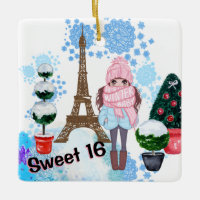 Personalised Sweet 16 Paris Winter Eiffel Tower