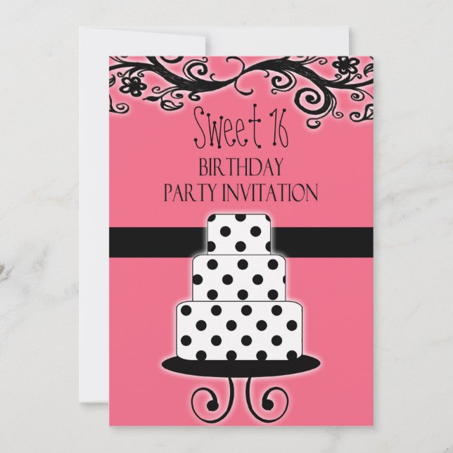 Personalised Sweet 16 Party Invitation (Front)