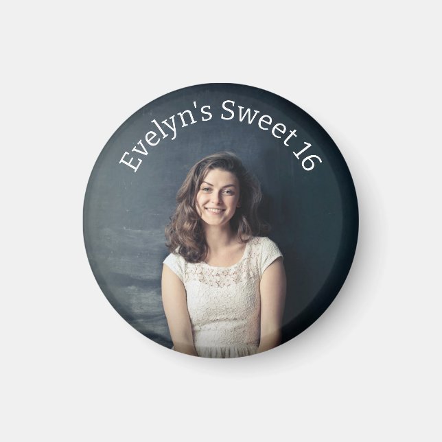 Personalised Sweet 16 Photo Magnet (Front)