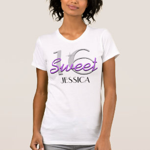 Personalised Sweet 16 Purple Sparkle T-Shirt