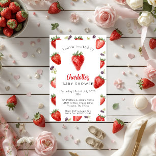 Personalised Sweet Berry Baby Shower Invitation