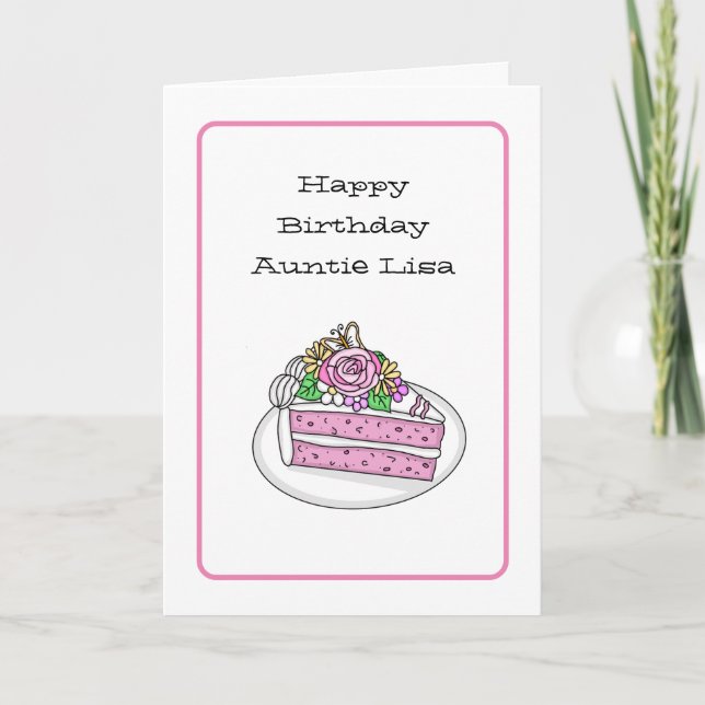 Personalised Sweet Birthday Card for Aunt (Front)