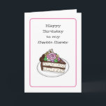 Personalised Sweet Birthday Card for Sister<br><div class="desc">The front of the card has a hand drawn piece of  birthday cake with pink roses and a butterfly. Personalised it by adding a name or family member on the front.</div>