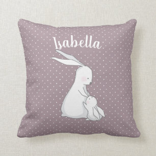 Personalised Sweet Bunny Love Pink Polka Dot Cushion