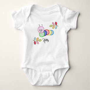 Personalised Sweet Cartepillar Baby Girl Bodysuit