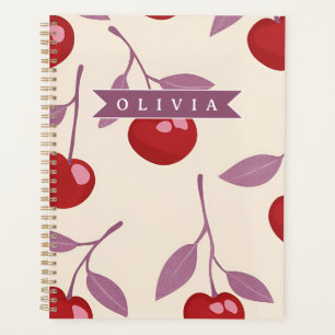 Personalised Sweet Cherry Pattern Cute Girly Retro Planner