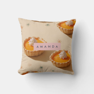 Personalised Sweet Custard Tart Pattern Cushion