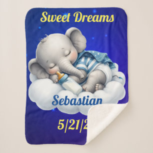 Personalised sweet dreams sherpa blanket