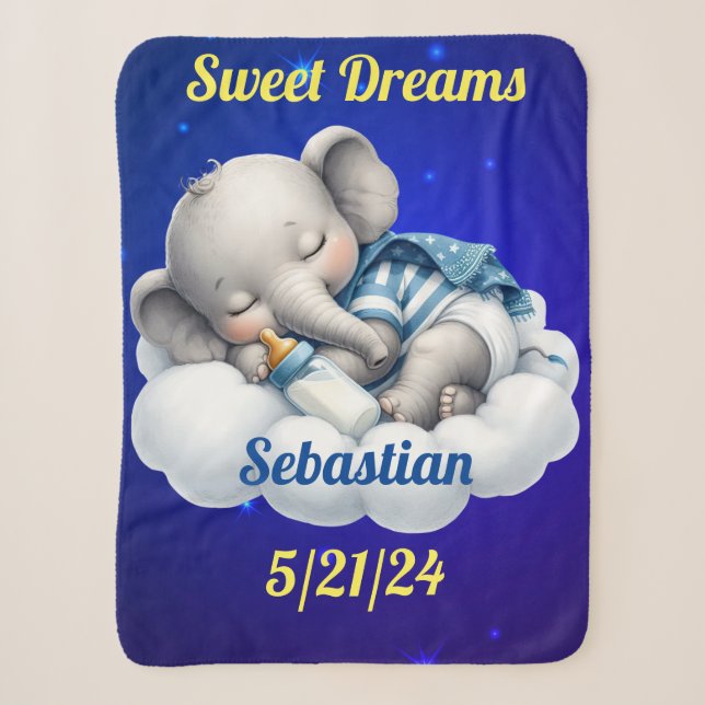 Personalised sweet dreams sherpa blanket (Front)
