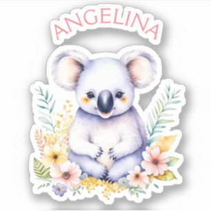 Personalised Sweet Koala Bear Baby Nursery Art
