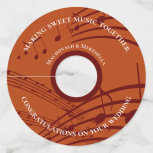 Personalised SWEET MUSIC Notes Wedding Wine Glass Tag