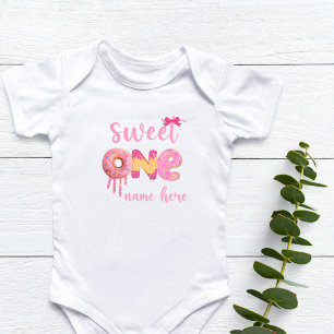 Personalised Sweet One Doughnut Birthday Baby Bodysuit