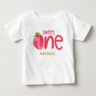 Personalised Sweet One Strawberry 1st Birthday Baby T-Shirt